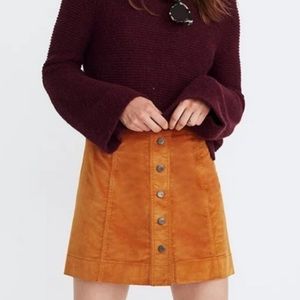Madewell Velveteen button mini Skirt size 0 like new